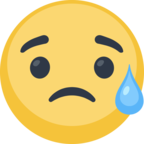 😥 Facebook / Messenger «Disappointed but Relieved Face» Emoji