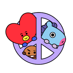 BT21 Love &Peace sticker #06