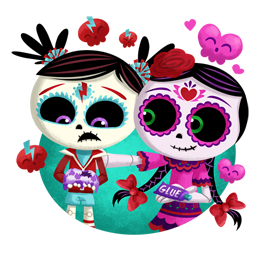 Día de los Muertoons sticker #07