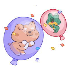 Frog & Dog sticker #02