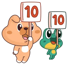 Frosch und Hund Sticker Nr.1 - herunterladen als WEBP.