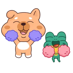 Frosch und Hund Sticker Nr.6 - herunterladen als WEBP.