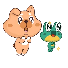 Frog & Dog sticker #7 - download as WEBP.
