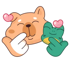 Frosch und Hund Sticker Nr.9 - herunterladen als WEBP.