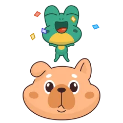 Frosch und Hund Sticker Nr.12 - herunterladen als WEBP.