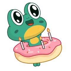 Frog & Dog sticker #13 - download as WEBP.