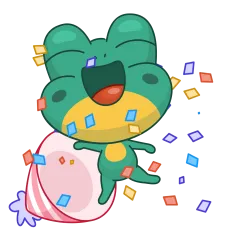 Frosch und Hund Sticker Nr.14 - herunterladen als WEBP.