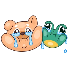 Frosch und Hund Sticker Nr.16 - herunterladen als WEBP.
