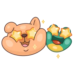 Frosch und Hund Sticker Nr.17 - herunterladen als WEBP.