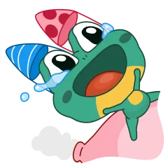 Frog & Dog sticker #20 - download as WEBP.