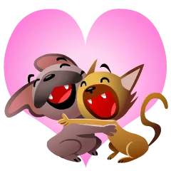 Mugsy In Love sticker #2 - download as WEBP.