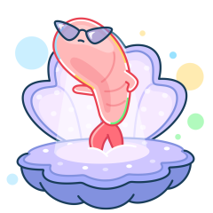 Стикер Креветка Шримпи #08