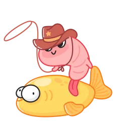 Креветка Шримпи стикер №5 - скачать в формате WEBP.