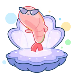 Креветка Шримпи стикер №8 - скачать в формате WEBP.