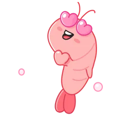 Креветка Шримпи стикер №10 - скачать в формате WEBP.