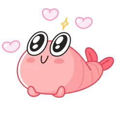 Креветка Шримпи стикер №16 - скачать в формате WEBP.