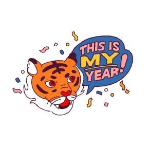 Year of the Tiger sticker #2 - frame 4 of 31.