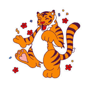 Year of the Tiger sticker #4 - frame 3 of 20.