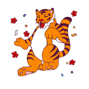 Year of the Tiger sticker #4 - frame 17 of 20.