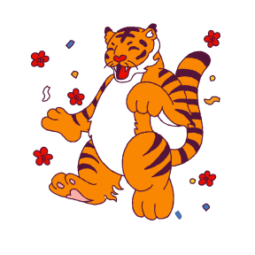 Year of the Tiger sticker #4 - frame 18 of 20.