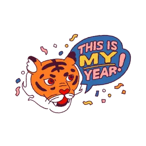 Year of the Tiger sticker #2 - download as WEBP.