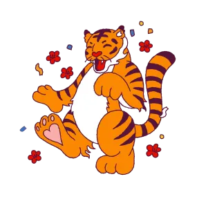Year of the Tiger sticker #4 - download as WEBP.